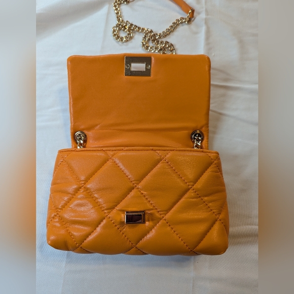 INC International Concepts Orange Quilted Shoulder Bag BNWT - Picture 5 of 13